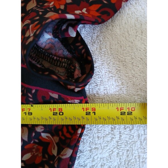 Chico's Floral Striped Print Short Sleeve Dress Knee Length Size 3  XL Stretch - Picture 12 of 15